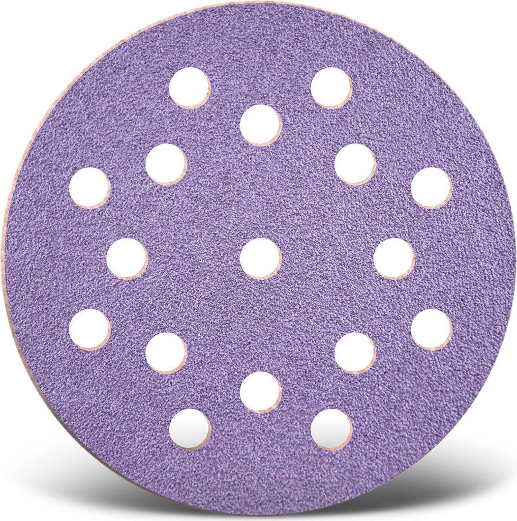 MENZER Purple HD Klett-Schleifscheiben, 125 mm, 17-Loch, f. Exzenterschleifer, Keramik-Mix (50 Stk.) K180