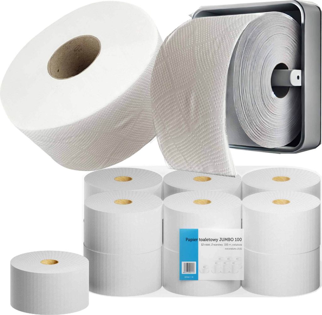Toilettenpapier Jumbo Zellulose WEISS 12 Großrollen BIG Produktbild 