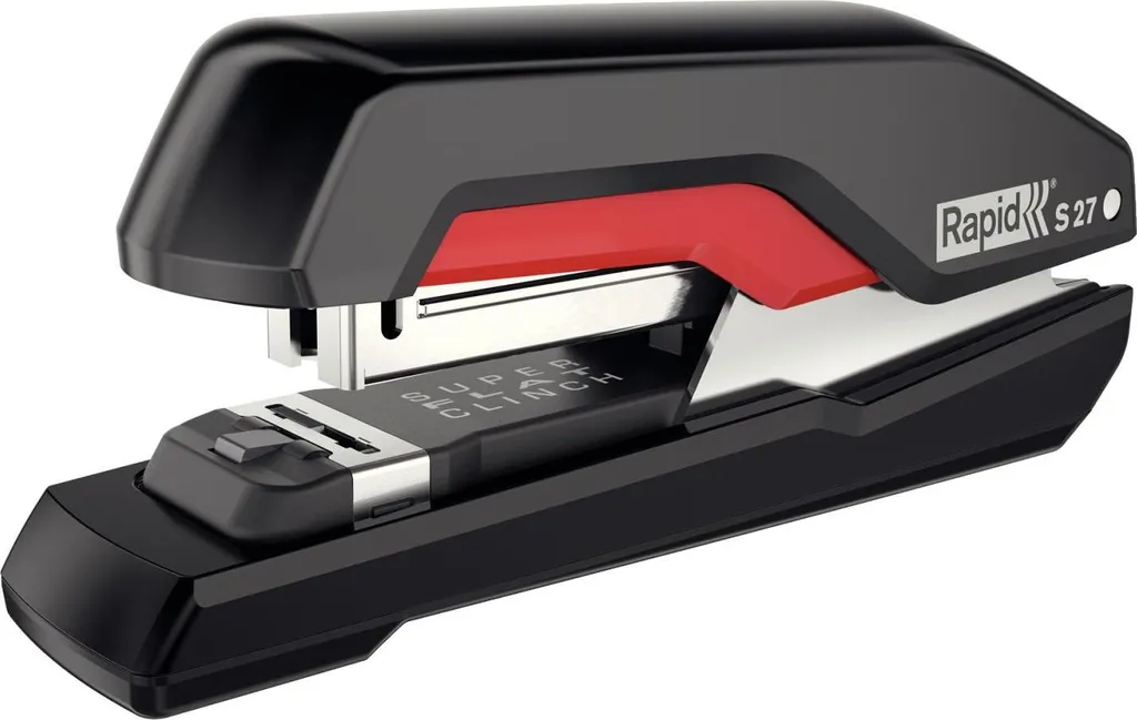 Rapid S27 Supreme Stapler 30 Sheets - Flat Clinch Tech - Black/Red