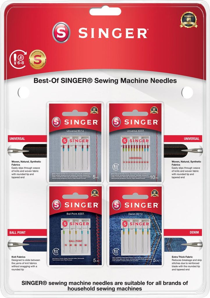 SINGER 250088002, Nähmaschine, Nadelset, 70, 80, 90, Produktbild 
