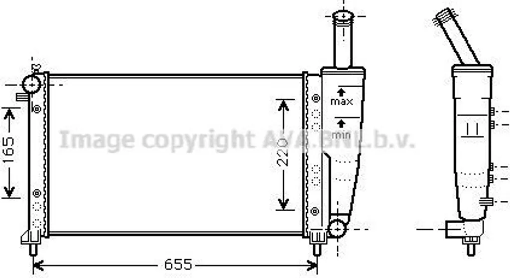 Radiateur de rechange Fiat Punto PRASCO FTA2218 pour entretien moteur