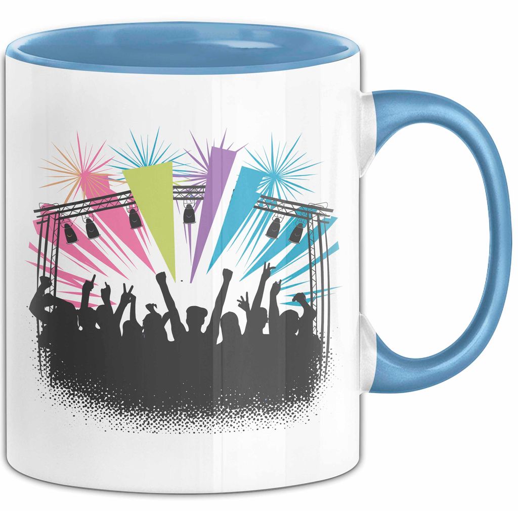 Festivalgänger Tasse Geschenkidee für Live Musik Süchtige (Blau)
