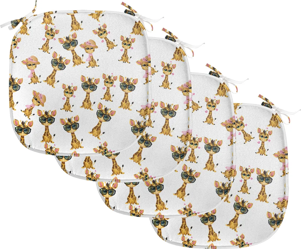 Cuscini Sedie Cucina Impermeabili ABAKUHAUS Giraffa - Set 4 Pezzi