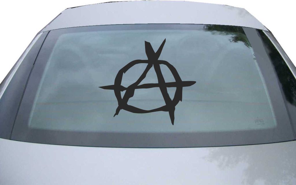 Indigos UG - Aufkleber Heckscheibe & Motorklappe DE7078 - schwarz - 600x533 mm - Anarchies - Auto Scheiben Fenster Heckklappe Tuning Racing JDM - D...
