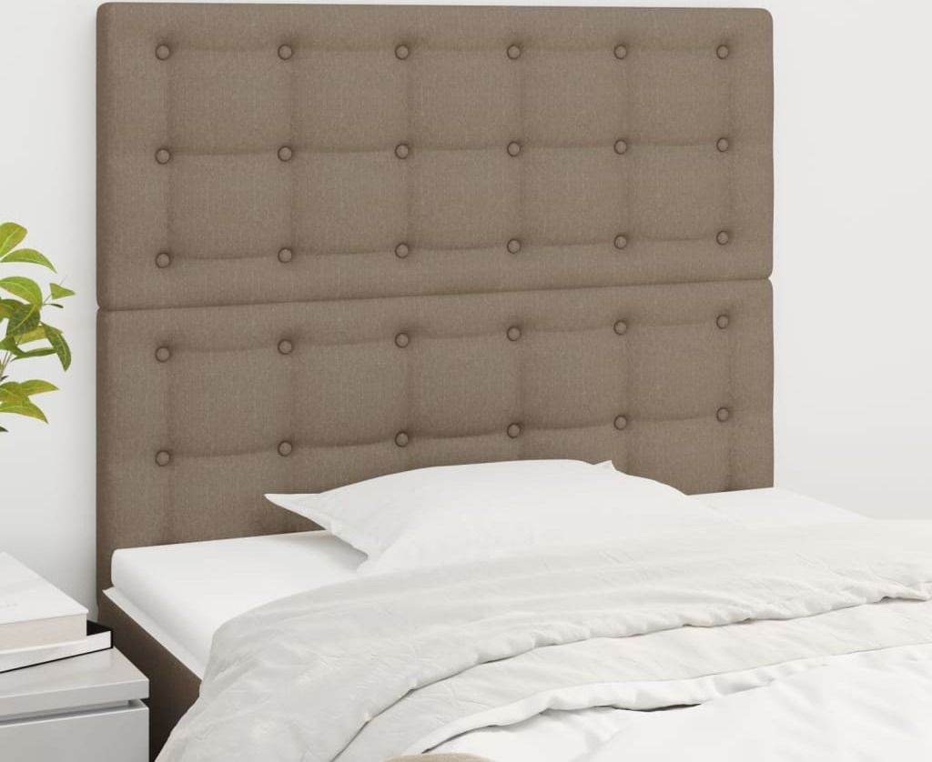 "im Sonderangebot"Kopfteil - modernes Design - fürs Schlafzimmer - Taupe 100x5x118/128cm Stoff DE184796 - Kopfteile