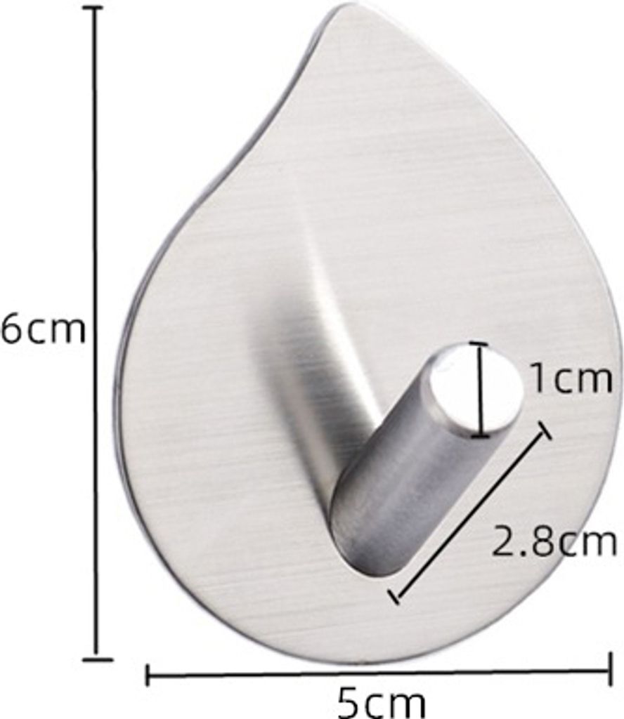 INF 4er-Pack Klebehaken, robuste Wandhaken, wasserdichte Edelstahlhaken Silber
