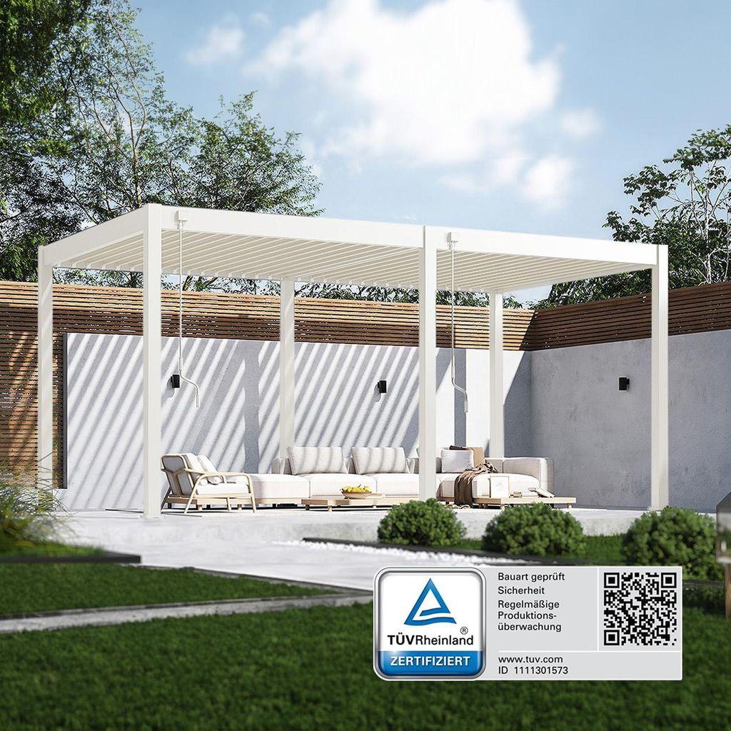 Classic Pavillon Terrassenüberdachung Aluminium 3 x 5,3 M weiß