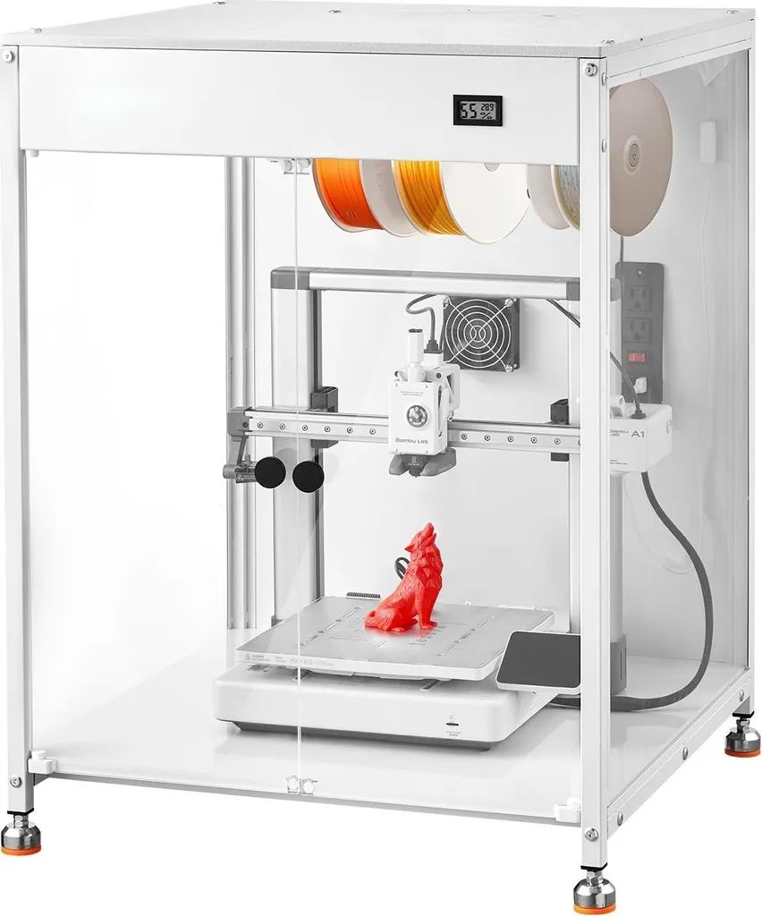 Boîtier pour Imprimante 3D 60x60x80 cm avec Éclairage LED et Ventilation
