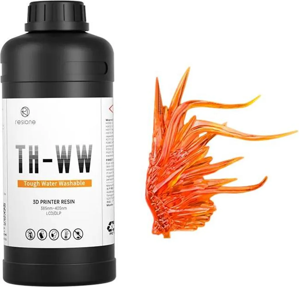 Résine Imprimante 3D Lavable à l'Eau - Modèle Robuste Orange 1000g