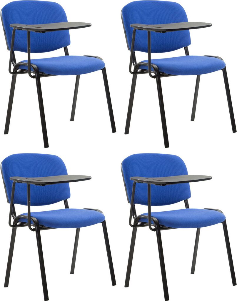 CLP 4er Set Stuhl Ken mit Klapptisch Stoff-Bezug Farbe:blau