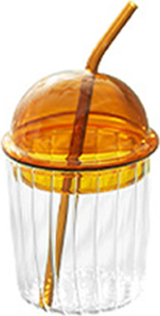 Trinkbecher mit Deckel und Strohhalm-Ripple Glas Eiskaffee Produktbild 