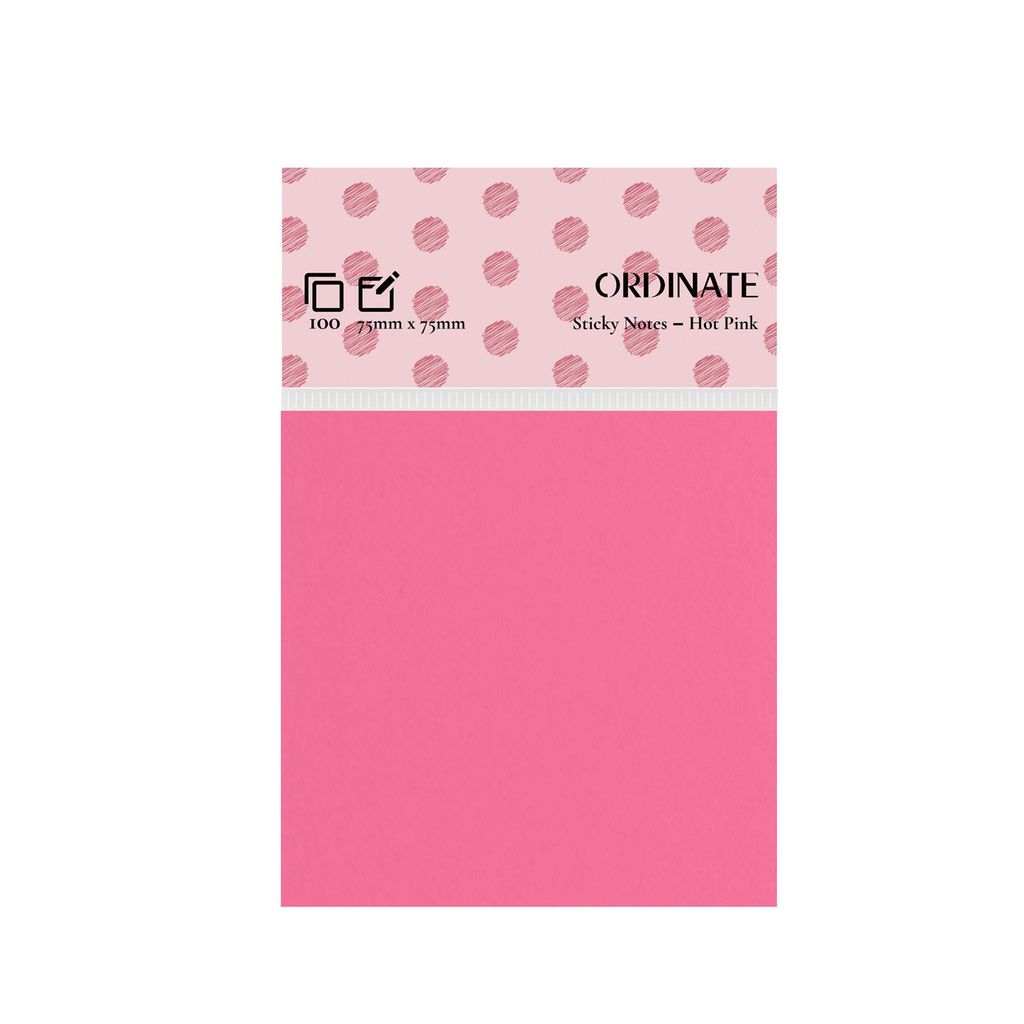Ordinate-Hot Pink | Sticky Notes | Palette Collection | 100 Blatt pro Blatt, 75 mm x 75 mm, Haftnotizen | Notizzettel für Notizen