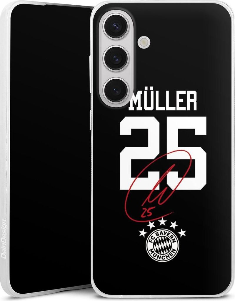 DeinDesign Slim Hülle für Samsung Galaxy S25+ Silikon Case Ultra Dünn Handyhülle FC Bayern München FCB Thomas Müller