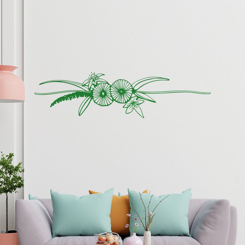Blumen - Ranken Wandtattoo in 6 Größen - Wandaufkleber Wall Sticker - Dekoration, Küche, Wohnzimmer, Schlafzimmer, Badezimmer