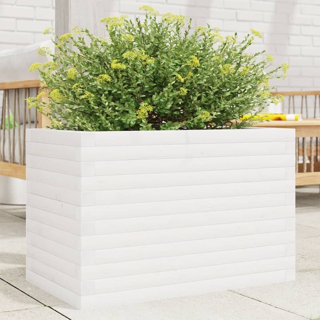 Maison Exclusive - Pflanzkübel Weiß 70x40x46 cm Massivholz Kiefer