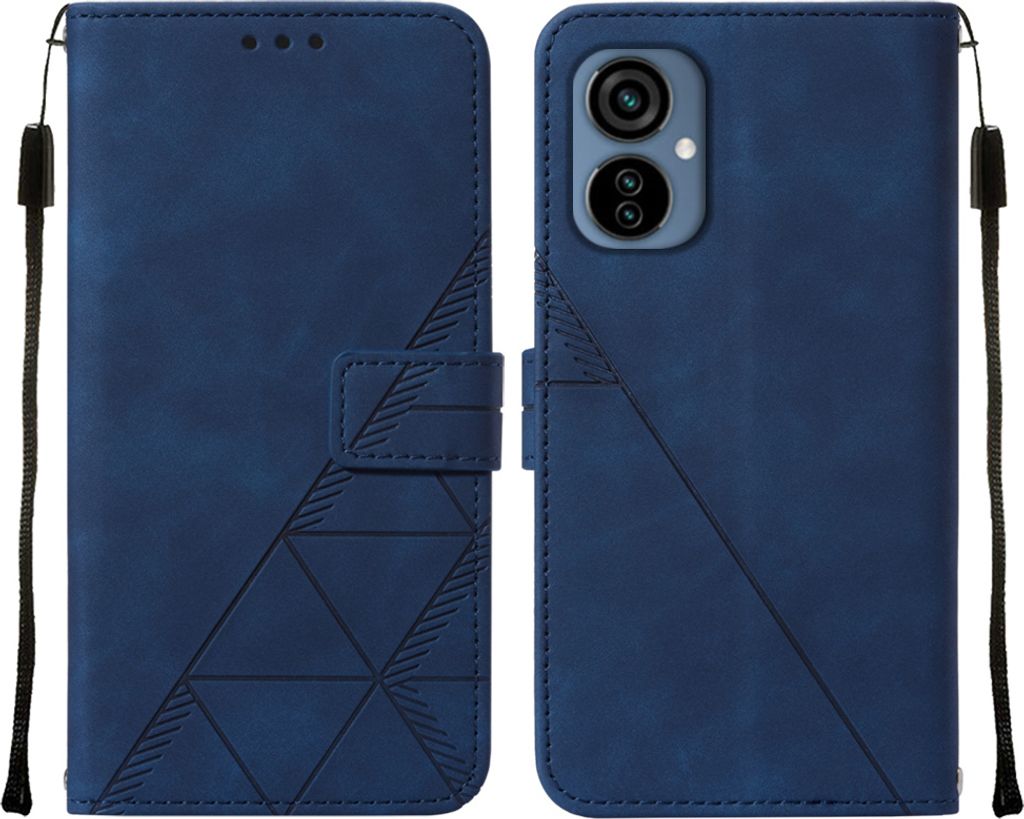 Tecno Camon 19 Neo Hülle, Schlank Prägung Flip Leder Kartenfächer Schutzhülle mit Ständer für Tecno Camon 19 Neo Blau