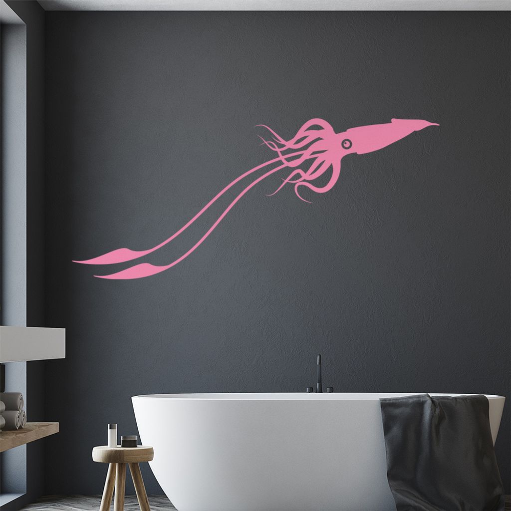 KIWISTAR Kalmar Tintenfische Kopffüßer Tentakel Wandtattoo in 6 Größen - Wandaufkleber Wall Sticker - Dekoration, Küche, Wohnzimmer, Schlafzim...