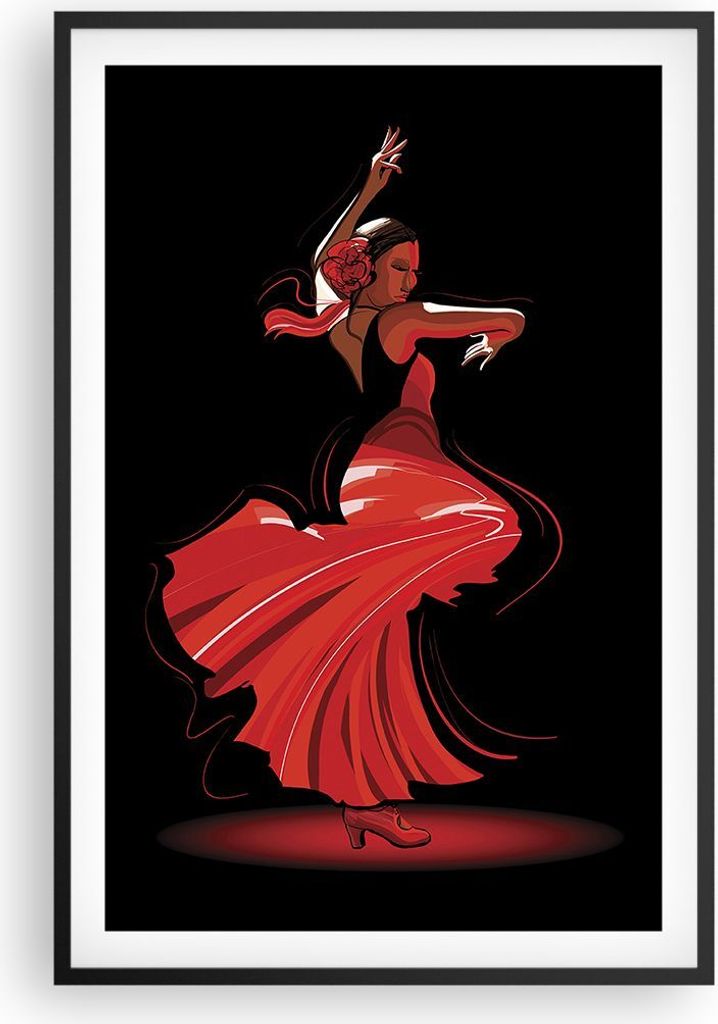 Gerahmtes Poster - Schwarzer Rahmen - Tanz Tänzer - 61x91,5 Produktbild 