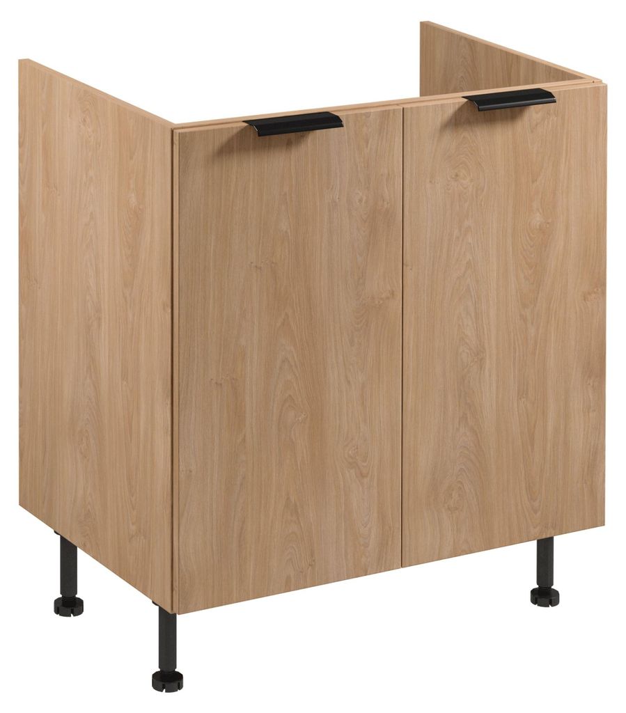 Meuble sous-évier SALERNO - largeur 80 cm, chêne Image du produit 