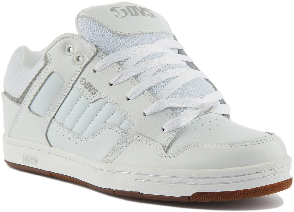 DVS Enduro 125 Chaussures de Skate en Cuir Blanc Anti-Choc et Solides
