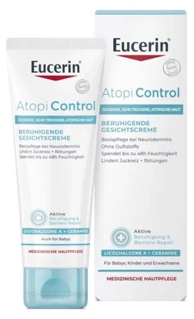 Eucerin AtopiControl Gesichtscreme lindert Juckreiz & Produktbild 