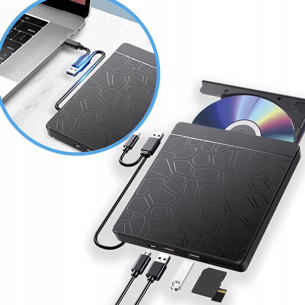 Externí vypalovačka a čtečka CD/DVD s rozhraním USB 3.0, SD Obrázek produktu 
