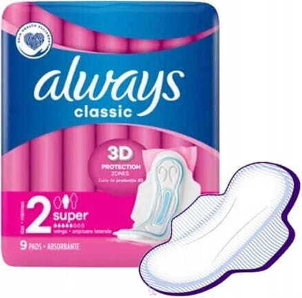 Always Classic Super Podpaski Higieniczne Ze Skrzydekami 9 Zdjęcie produktu 