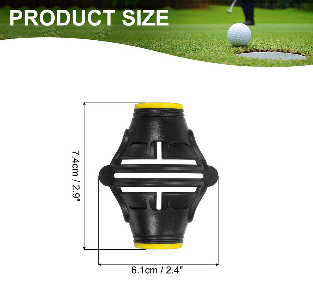 Golf Ball Marker Schablone 360 Grad Triple Track Golfball Ausrichtung Markierungswerkzeug Linienzeichnung Marker fš¹r M?nner Frauen, Schwarz/Gelb