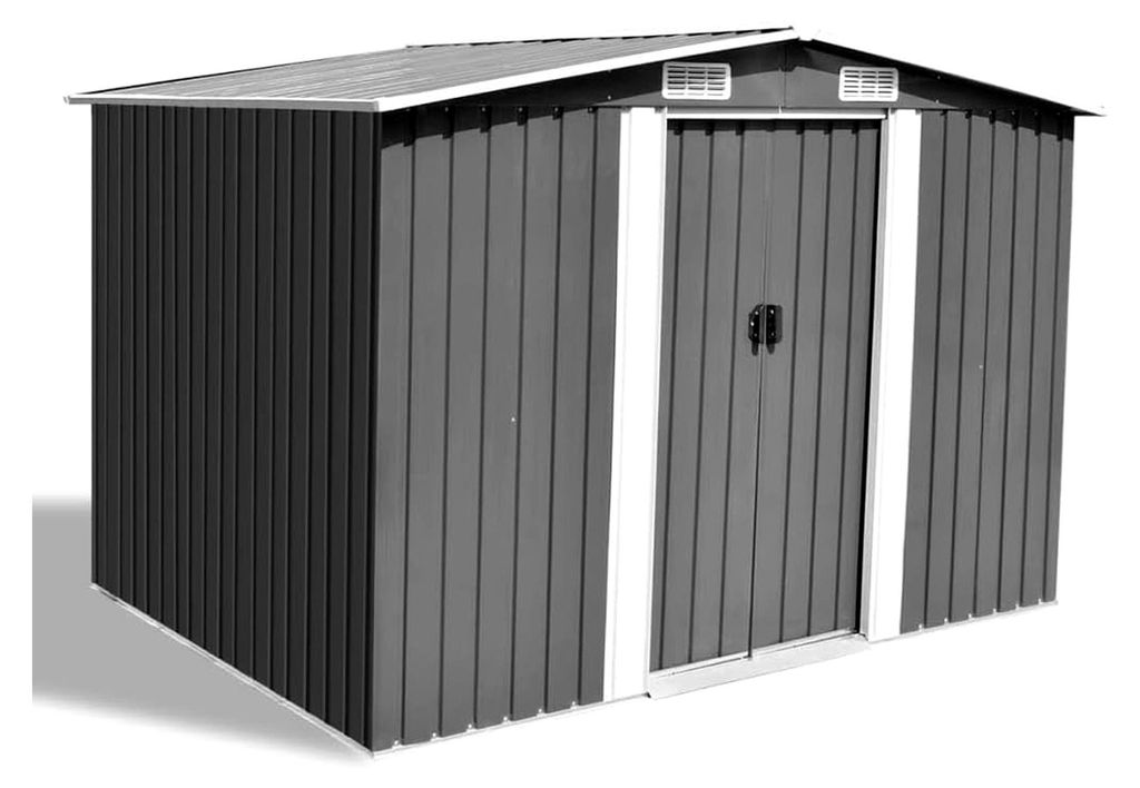 Metallgerätehaus Gartenhaus Geräteschuppen, Grau