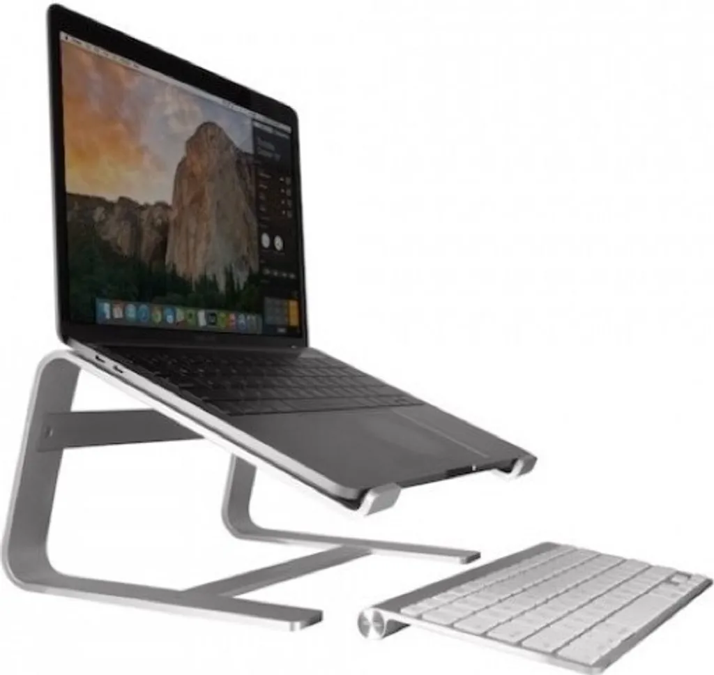 Support de bureau pour ordinateur portable argent - Idéal Télétravail