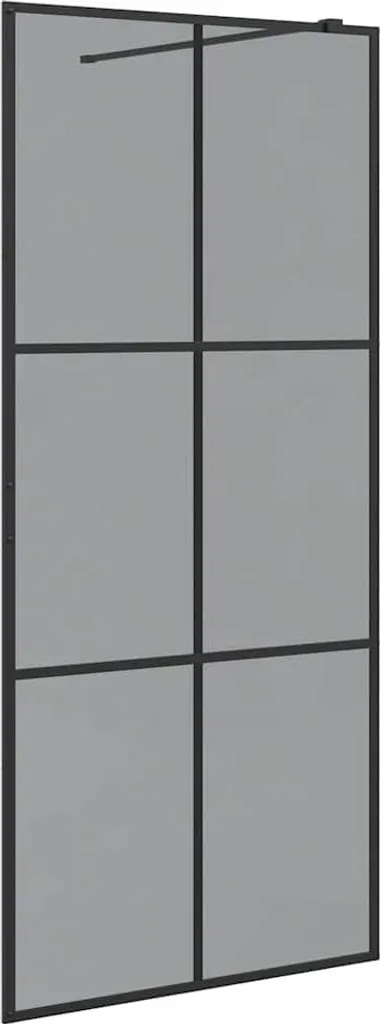 Écran de douche à l'italienne 90x195 cm profilé noir et verre de sécurité