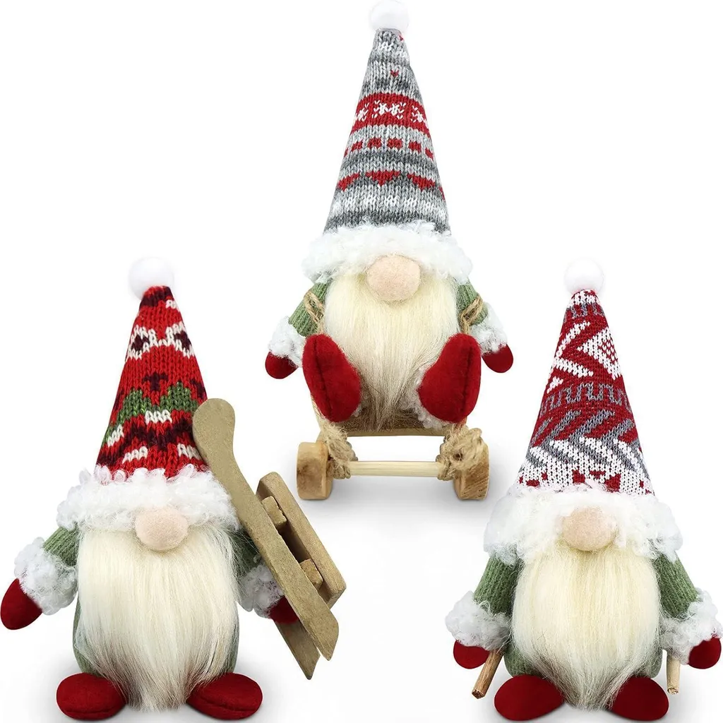 Déco de Noël Incassable - Set de 3 Lutins Rouges pour un Intérieur Festif