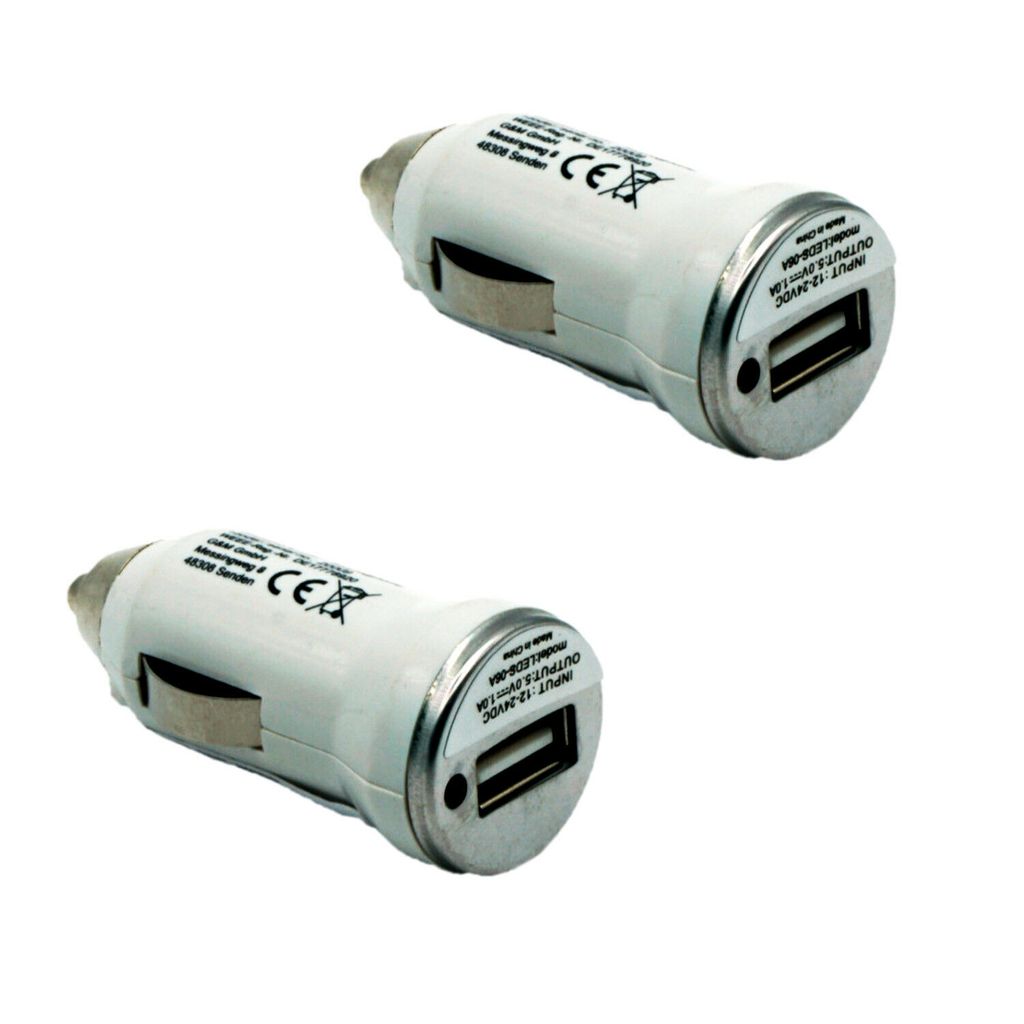 KFZ-Adapter / Verteiler zigarettenanzünder - stecker auf 2x kupplung + USB