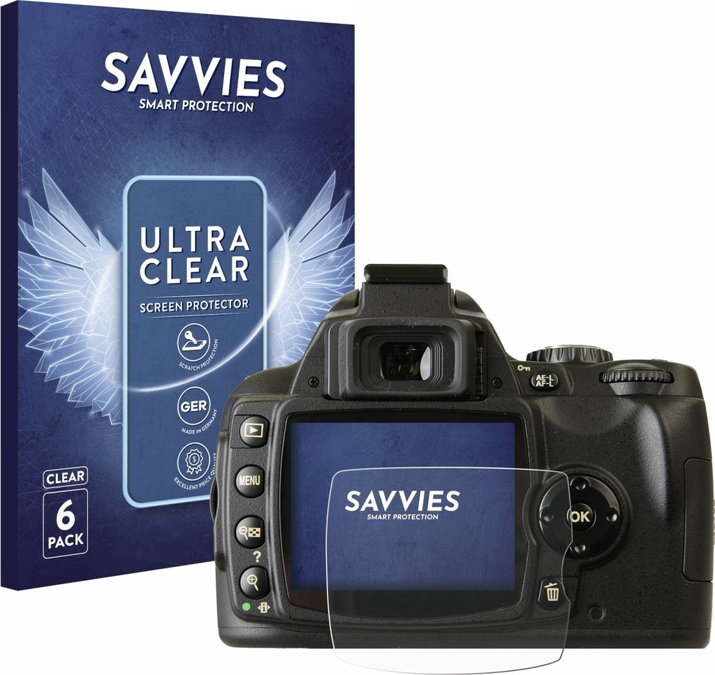 6x Für Nikon D40x Schutzfolie Savvies Displayschutz Display Schutz Folie Klar Transparent