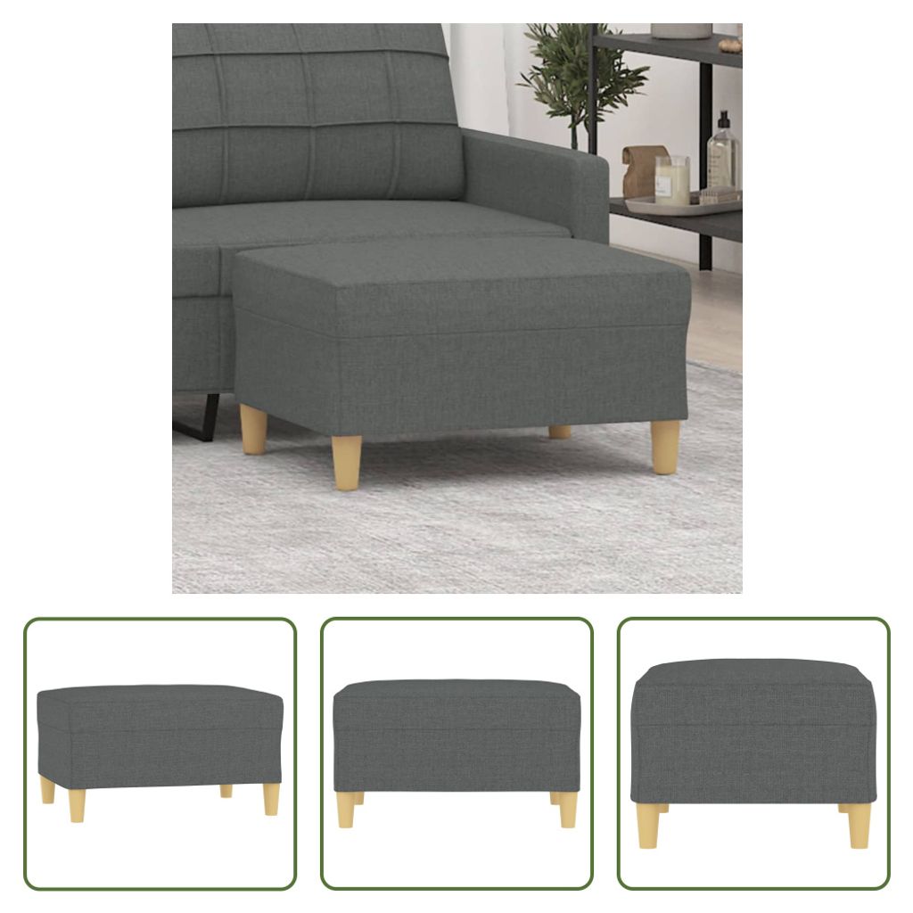 The Living Store Fußhocker Dunkelgrau 70x55x41 cm Stoff