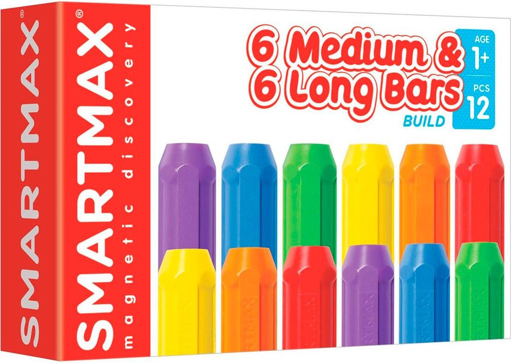 Smartmax Magnetisches Bauset - 6 kurze und 6 lange Stäbe - Erweiterung