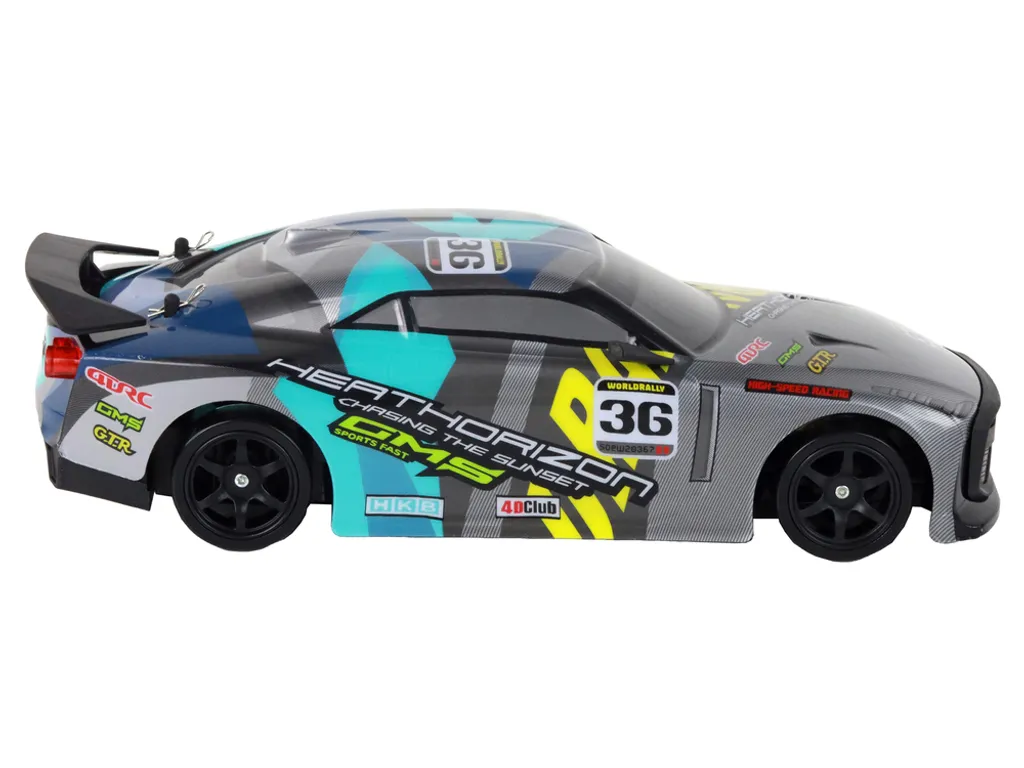 Voiture de sport télécommandée RC - Bolide de course rapide 1/16 bleu