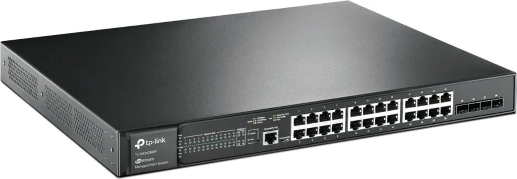 Switch TP-LINK SG3428XMP avec Budget PoE 384W et Uplink 10G SFP+ Omada
