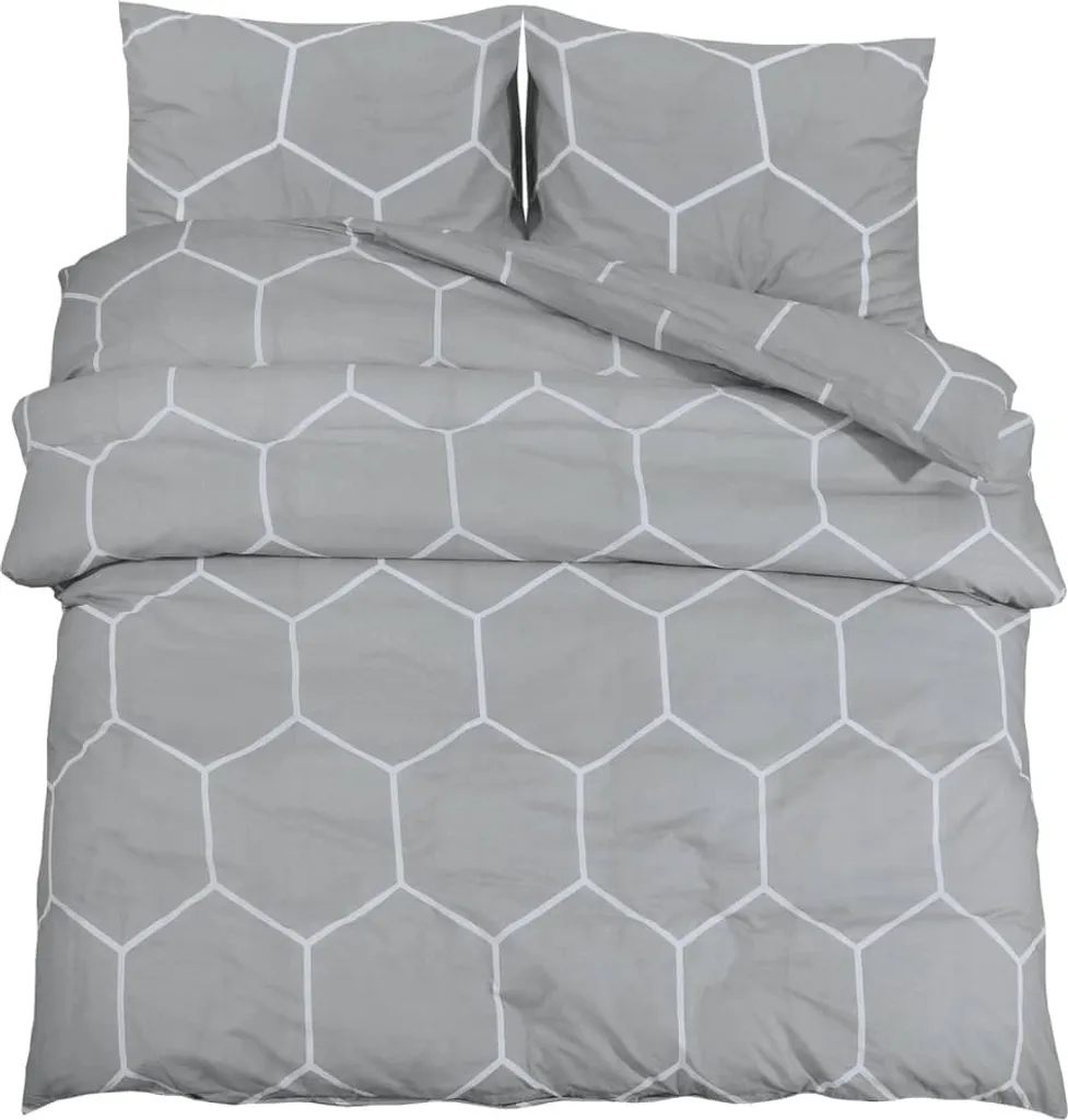 Set Copripiumino Cotone Grigio 260x220 vidaXL | Morbidezza Naturale