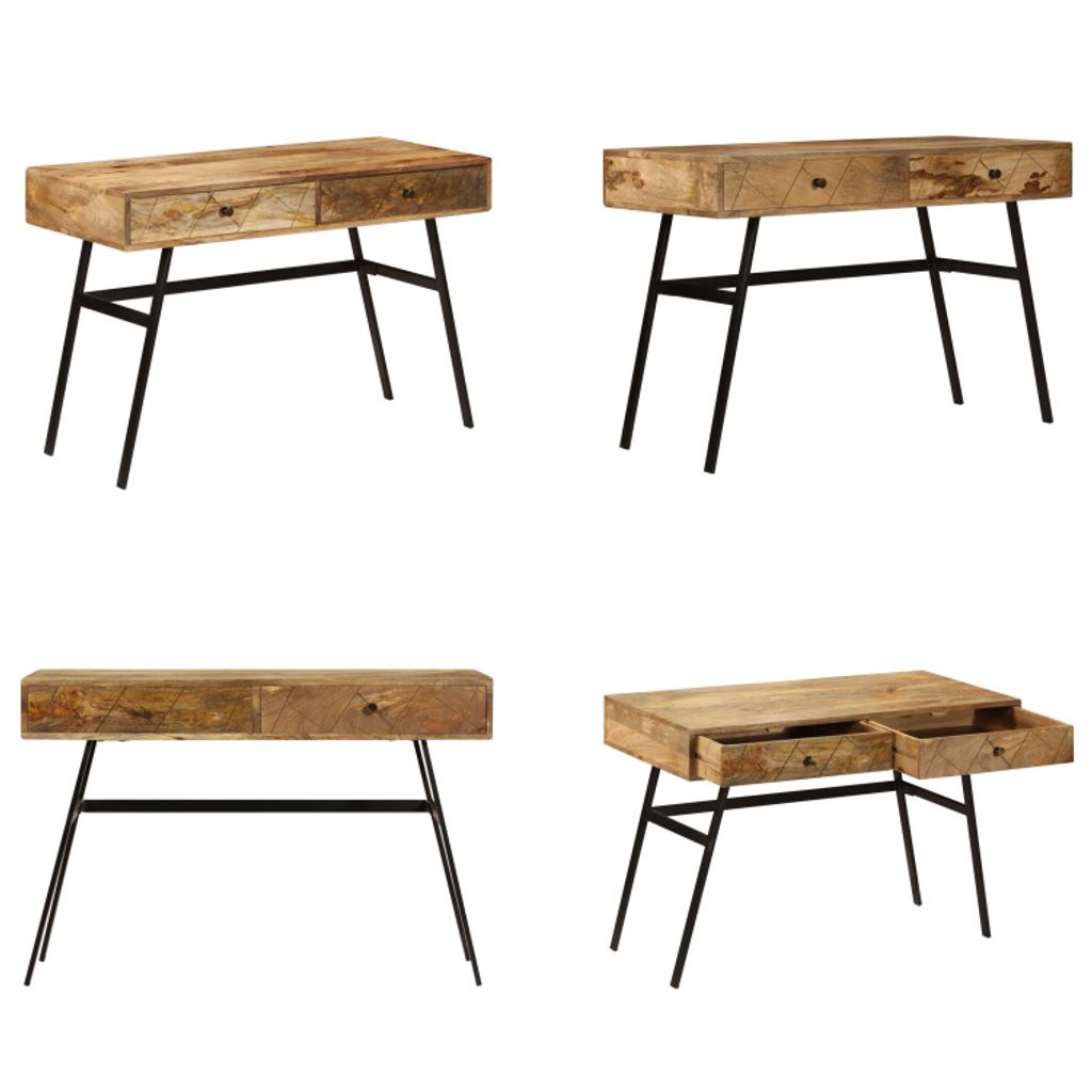 vidaXL Schreibtisch mit Schubladen Massivholz Mango Produktbild 