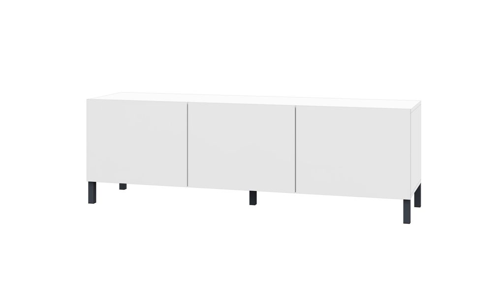 Sophia Lowboard 139 cm 3-türig mit Metallfüßen weiß-matt Produktbild 