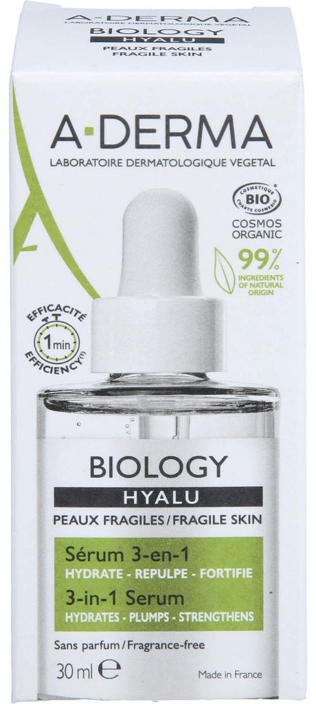 A-DERMA BIOLOGY HYALU SERUM 3in1, 30 ml Immagine del prodotto 