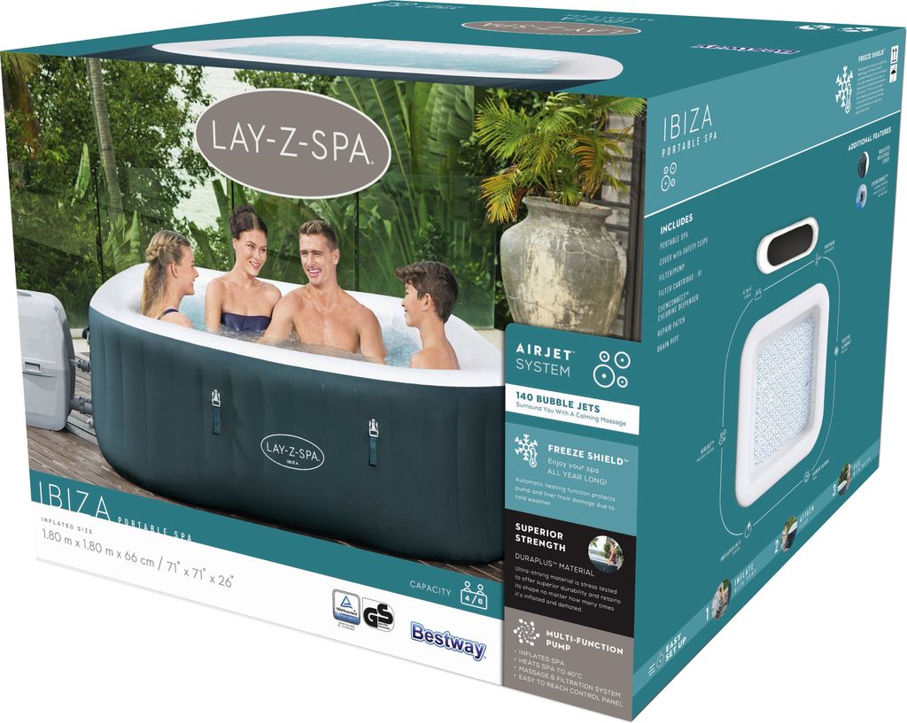 Bestway® LAY-Z-SPA® Whirlpool Ibiza AirJet™ 180 x 180 x 66 Obrázek produktu 3