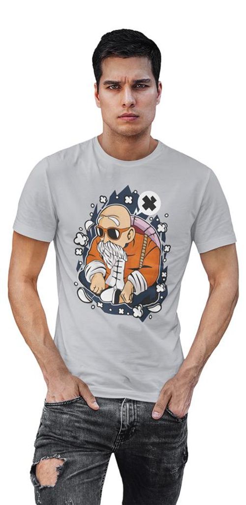 D&B Uni Polo PC00068 Master Roshi Grau-Größe M