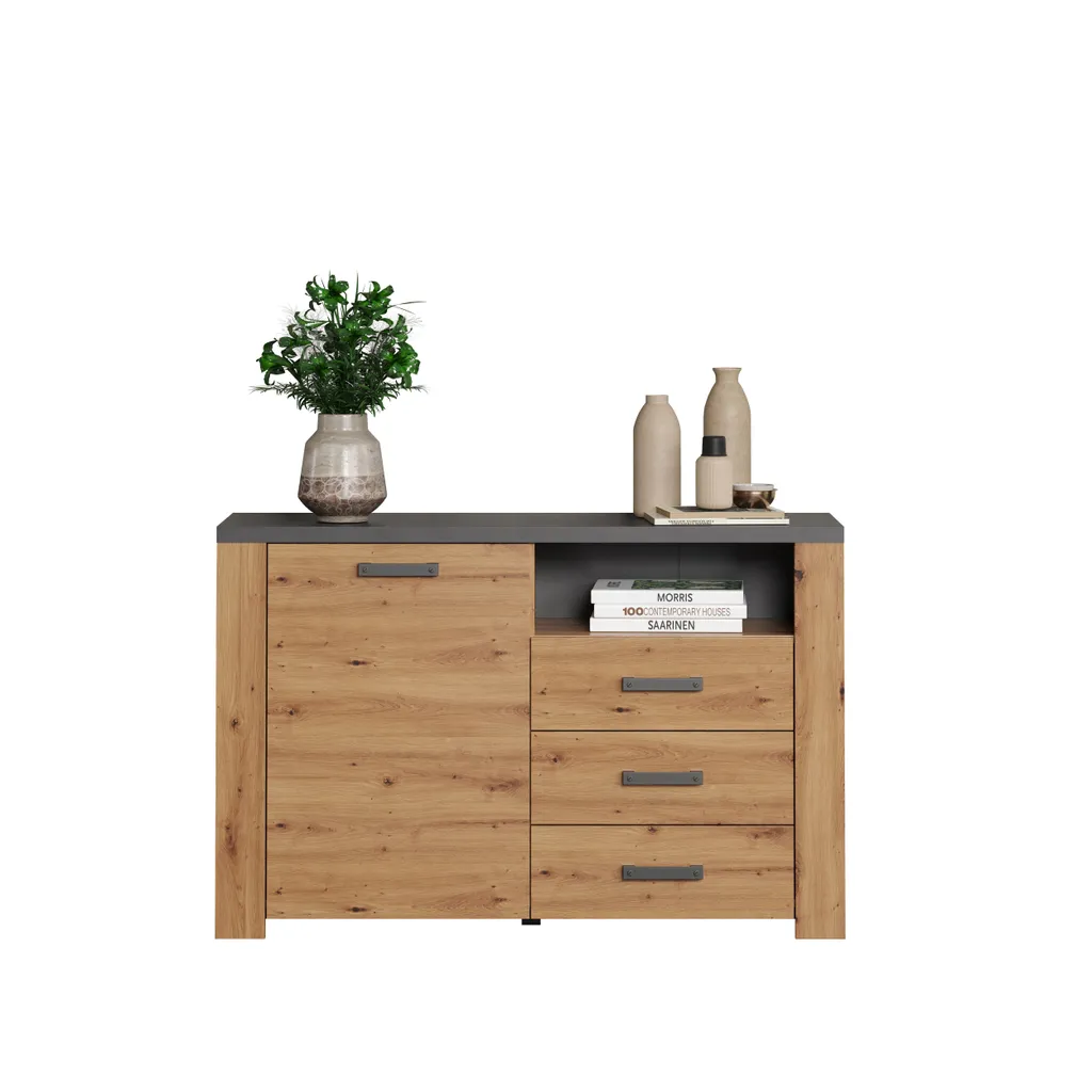 Buffet avec Finition ABS et Décor Chêne Artisan, Meuble Robuste Matera - 10