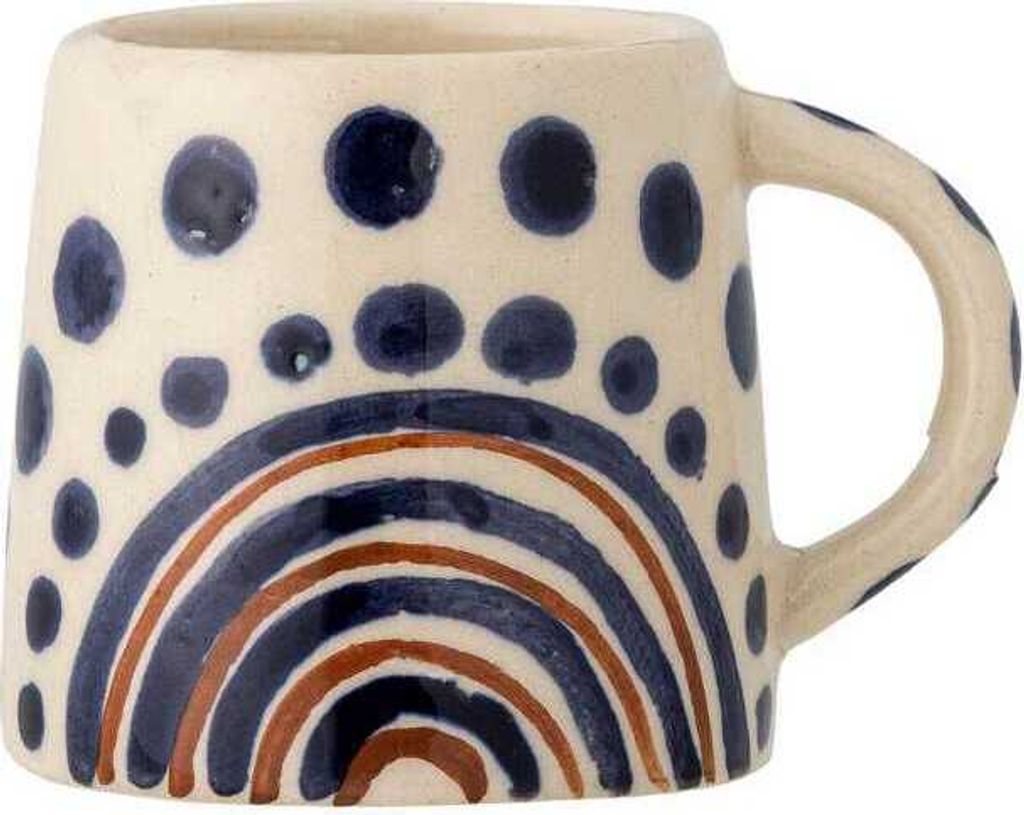 Bloomingville Espresso Tasse SHAMA Blaue Punkte Kaffeebecher Keramik Geschirr