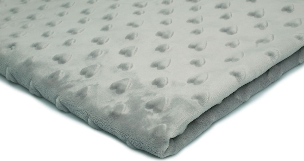 Minkee Fleece Knit mit Herzprägung Hellgrau 50 x 155 cm Produktbild 