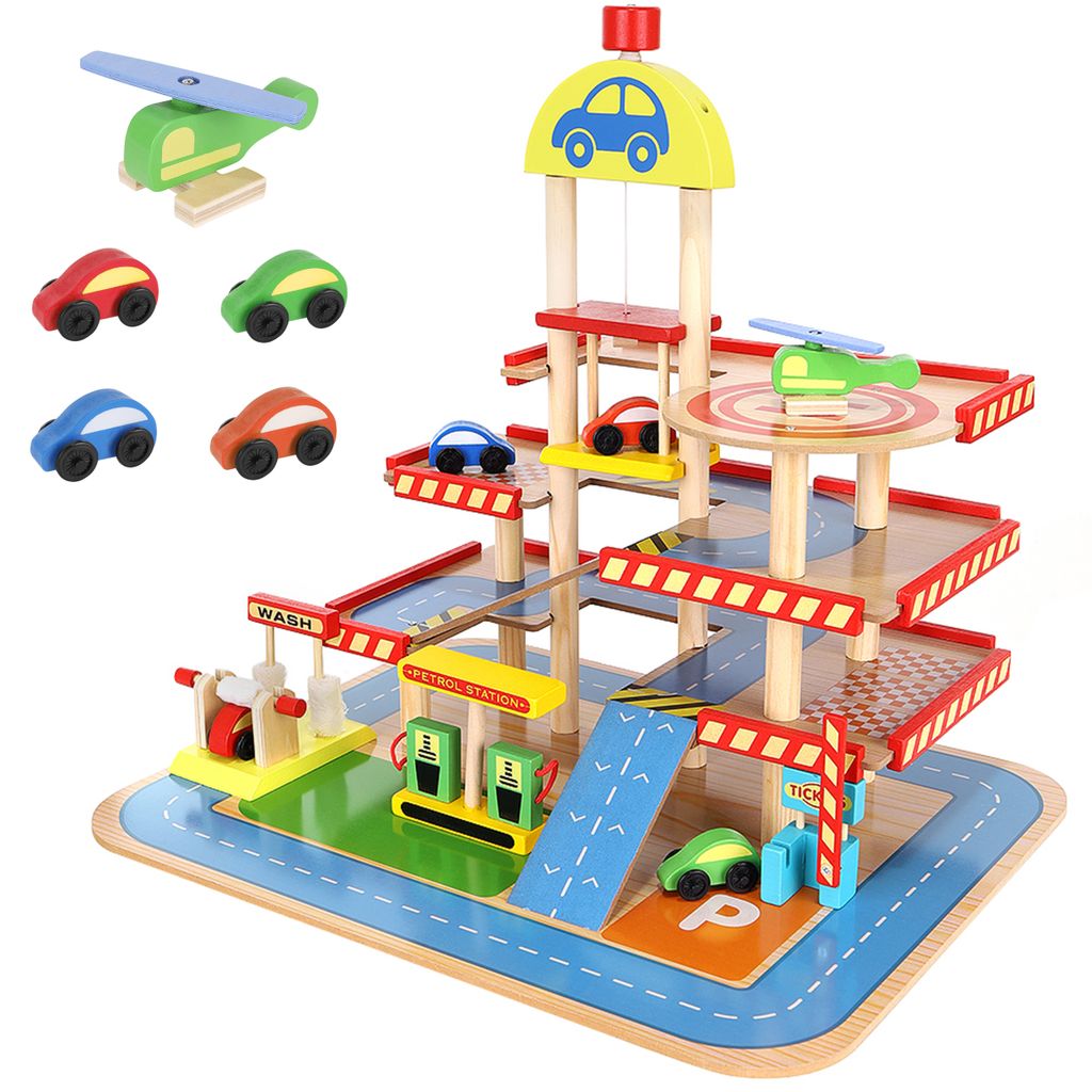 Spielzeuggarage Spielgarage Autogarage Parkhaus Garage Kran Kinderspielzeug Kind 