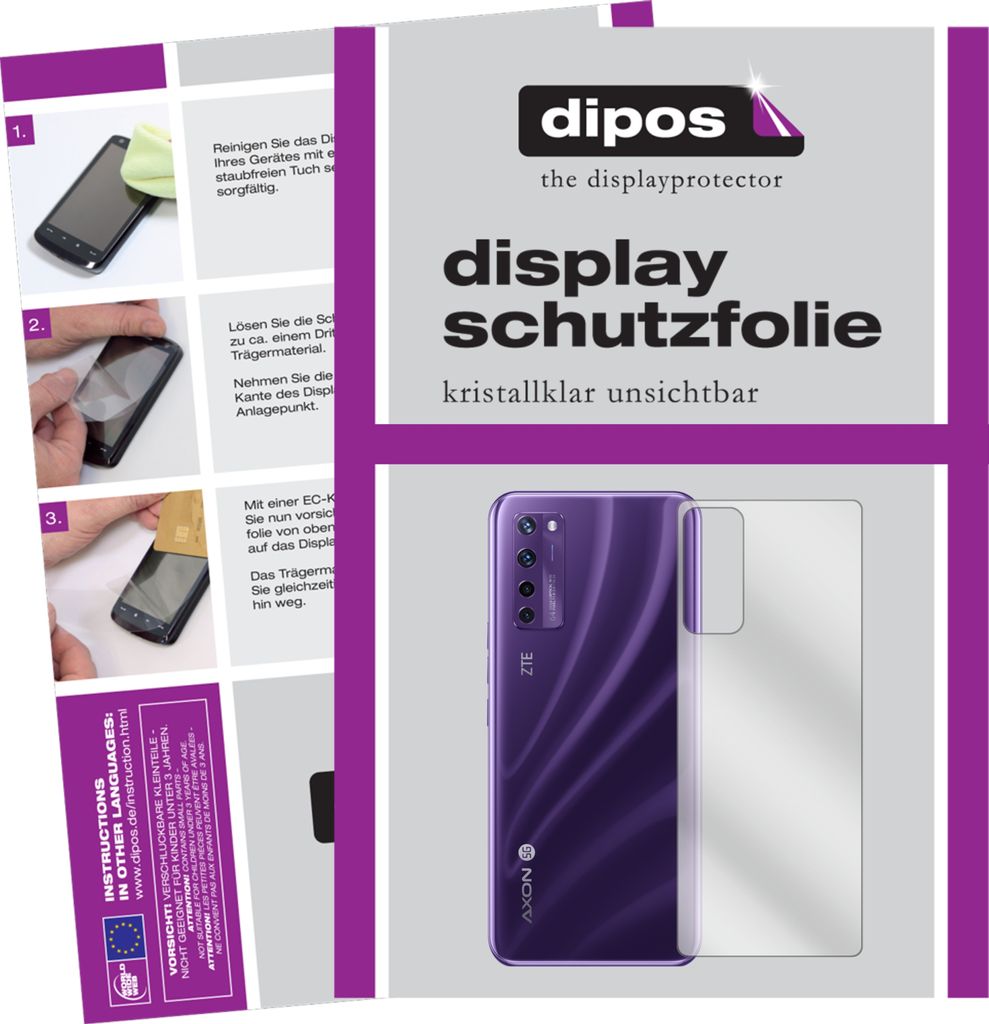 Schutzfolie für ZTE A20 5G Rückseite Display Folie klar Displayschutzfolie