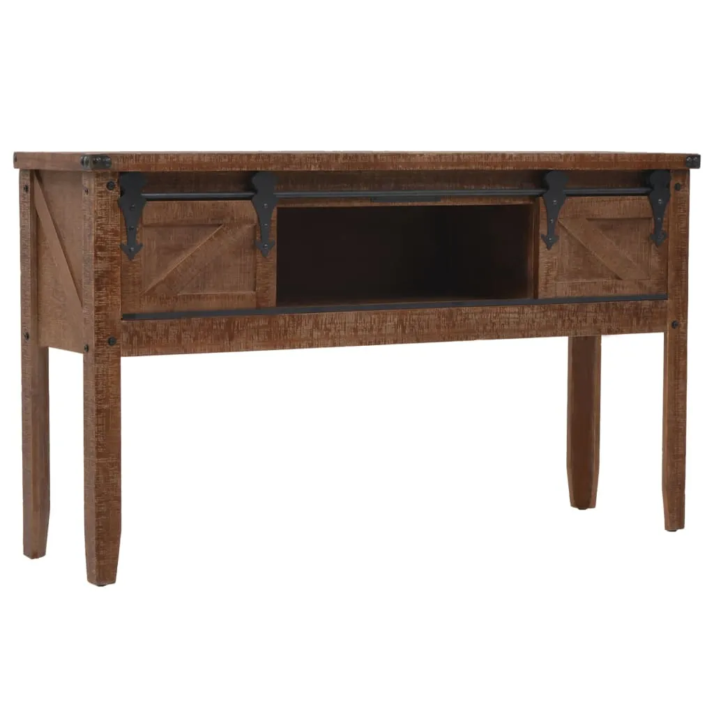 Table d'appoint console en bois massif brun pour entrée et salon - 6